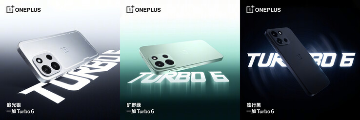Tre färgalternativ av Turbo 6 (Bildkälla: OnePlus)
