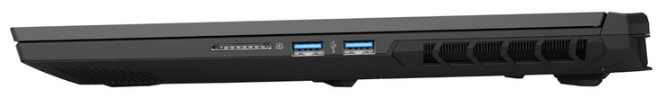 Höger sida: Minneskortsläsare (SD), 2x USB 3.2 Gen 1 (USB-A)