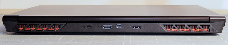USB Typ-C Gen 2x1, Mini DisplayPort 1.4a (G-Sync), HDMI 2.1 (G-Sync; HDCP 2.3), Strömkontakt