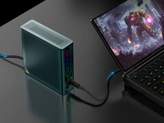 OneXGPU Lite ansluten till en OneXPlayer G1. (Bildkälla: One-Netbook)