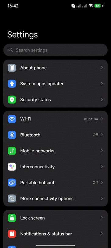 Uppdaterad app för inställningar (Bildkälla: u/Square-Opportunity48 via Reddit)
