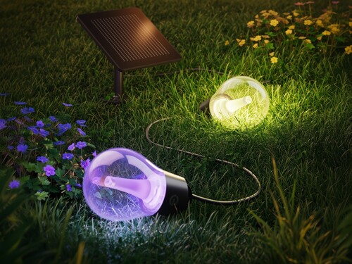 Govee Outdoor Solar String Lights med solpanel visas