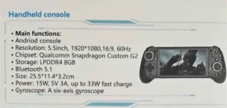 Tidigare läckt information om Anbernic RG 557. (Bildkälla: Retro Handhelds)