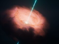 En konceptuell bild som visar kärnan i Circinus-galaxen (Bildkälla: NASA, ESA, CSA och STScI)