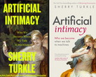 Två olika framsidor till boken Artificial Intimacy