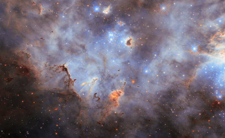 Bild av N11 och fångad av Webb (Bildkälla: ESA/Hubble, NASA, C. Murray och J. Maíz Apellániz)