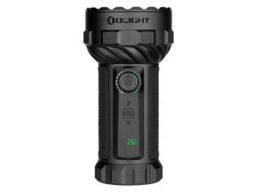 Olight Marauder 3 har en batteristatusindikator som visar återstående drifttid.