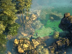 En bild som visar två karaktärer i Shadow Tactics: Blades of the Shogun.