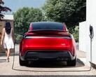 Model Y Performance laddas upp vid en Tesla hemmaladdare. (Bildkälla: Tesla)