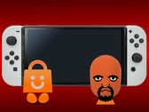 Nintendo Switch avbildad med 3DS eShop-väska och Mii Matt framför (Bildkälla: Creative commons/Nintendo)