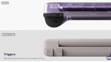 Retroid Pocket Duo kommer att ha staplade axelknappar medan Pocket Duo Lite kommer att ha knappar på rad.