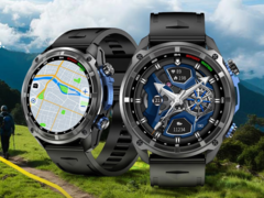 Rogbid GeoX1 smartwatch (två sådana klockor som visar olika saker på bilden) har en 1,43-tums AMOLED-skärm. (Bildkälla: Rogbid)