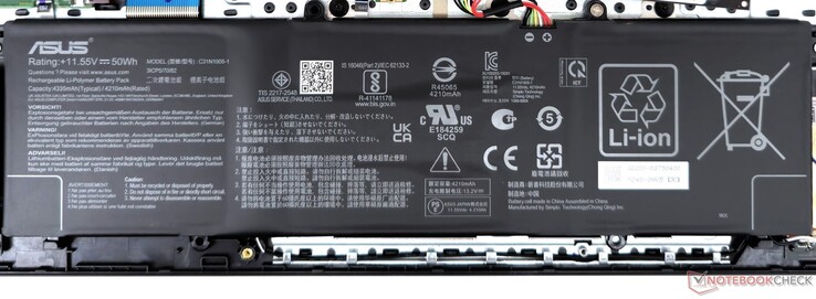 VivoBook 15X:s 50 WHr-batteri ger mycket bra drifttider