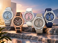 Casio Baby-G BGA-3000C-2A, BGA-3000CG-5A, BGA-3000-2A, BGA-3000-5A och BGA-3000-7A (från vänster till höger)