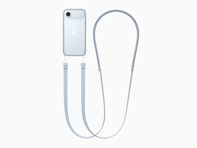 IPhone Air Crossbody Strap i ljusblå färg.(Bildkälla: Apple)