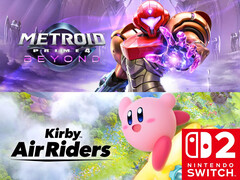Metroid Prime 4: Beyond och Kirby Air Riders banners visas (Bildkälla: Nintendo of America med ändringar)