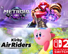 Metroid Prime 4: Beyond och Kirby Air Riders banners visas (Bildkälla: Nintendo of America med ändringar)
