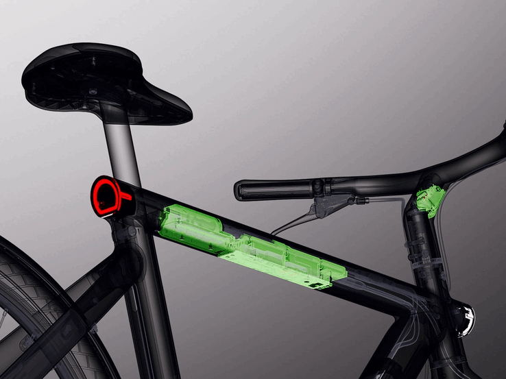 VanMoof S6-serien har ett 487 Wh icke-löstagbart batteri (Bildkälla: VanMoof)