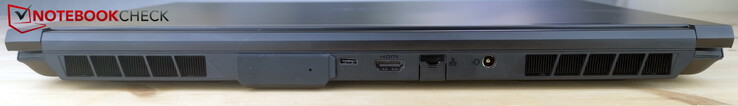 Baksida: Strömport, LAN, HDMI 2.1, USB-C 3.2 Gen2×1 (DisplayPort 1.4a, G-SYNC), OASIS-anslutning