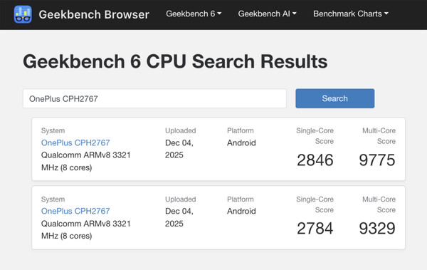 (Bildkälla: Geekbench)