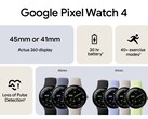 Officiell reklambild för Pixel Watch 4. (Bildkälla: Evan Blass på X)