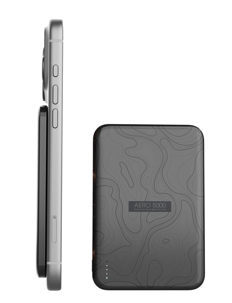 Powerbanken Tessan Aero 5000 laddar MagSafe-kompatibla telefoner magnetiskt.