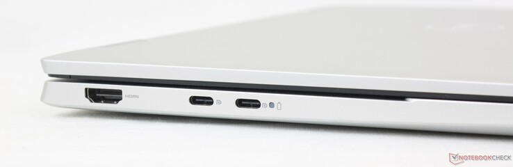 Vänster: HDMI 1.4, 2x USB-C 3.2 Gen. 2 m/ Power Delivery + DisplayPort