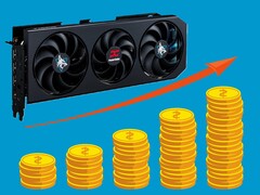 PowerColor Hellhound RX 9070 XT kan komma att kosta över 700 dollar om några månader. (Bildkälla: PowerColor, Pixabay, redigerad)