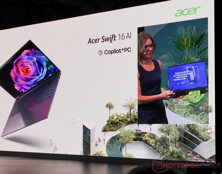 Acer Swift 16 AI med Intel Panther Lake-chip kommer ut nästa år. (Bildkälla: Notebookcheck)