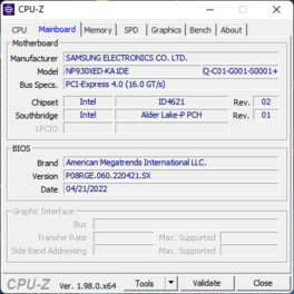 CPU-Z-huvudkort