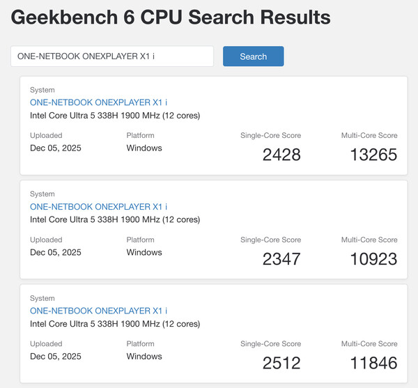 (Bildkälla: Geekbench)