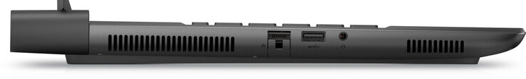 Vänster sida: Gigabit Ethernet, USB 3.2 Gen 1 (USB-A), ljudkombination