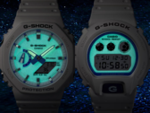 Casio G-Shock Hidden Glow-serien har ett ljust tillvägagångssätt med vit och blå estetik tillsammans med luminusskivorna. På bilden från höger till vänster - Casio DW-6900HDS-7A1, och Casio GA2100HDS-7A. (Bildkälla: Casio)