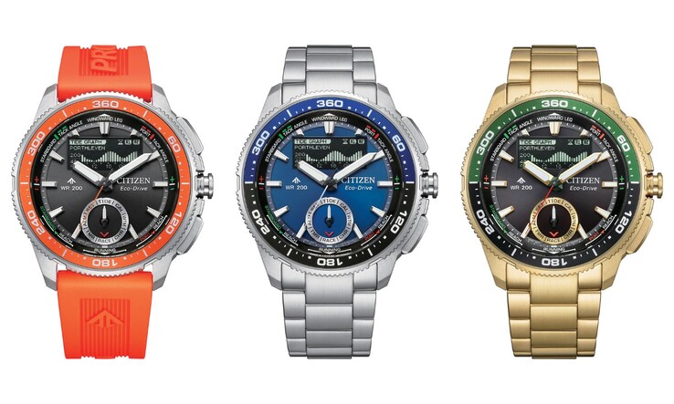 Från vänster till höger: Citizen Promaster WaveTracker-klockorna JV3000-13E, JV3006-50L och JV3002-51E