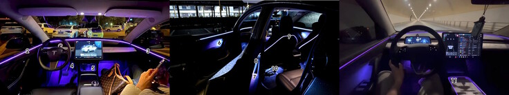 Zoner för Star Ring Tesla-kit för stämningsbelysning.