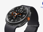 Inofficiell rendering av Galaxy Watch8 Classic med en roterande ram. (Bildkälla: OnLeaks &amp; SammyGuru)