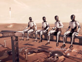 Tesla Optimus-robotar utplacerade för byggnadsarbete på Mars. (Bildkälla: SpaceX)
