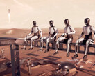 Tesla Optimus-robotar utplacerade för byggnadsarbete på Mars. (Bildkälla: SpaceX)