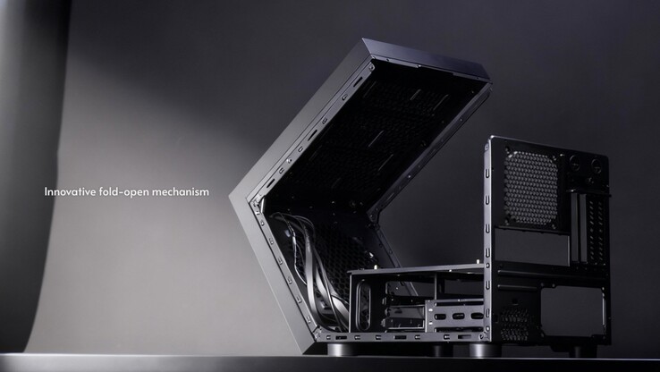 PC-fodralet Cube har en konstruktion av lågkolhaltigt stål och en ganska intressant öppningsmekanism. (Bildkälla: Chieftec)