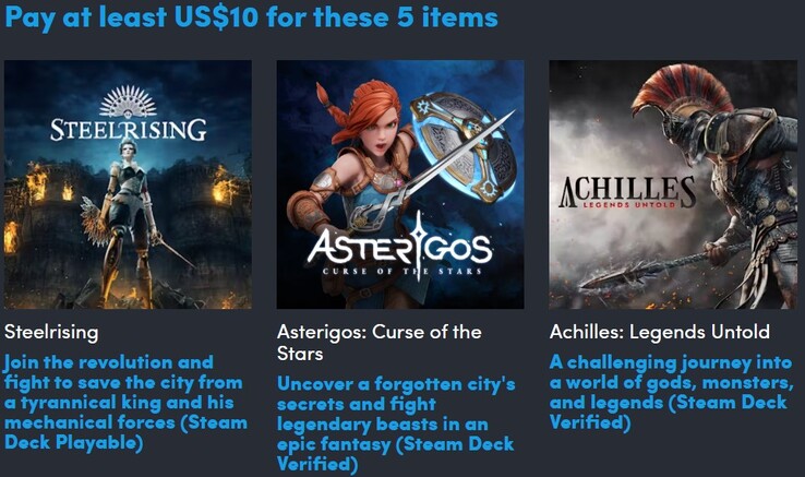 En dekorativ bild. En betalning på $10 ger dig 5 föremål (Bildkälla: Humble Bundle)