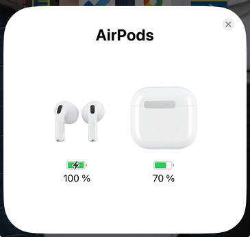 När fodralet öppnas visas ett popup-fönster på iPhone.