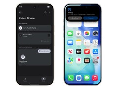 Pixel 10 Pro XL skickar en bild till en iPhone via Quick Share. (Bildkälla: Google)