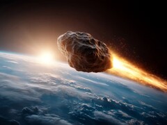 Asteroiden 2024 YR4 kan kollidera med månen år 2032. Konstnärligt intryck av en asteroid som närmar sig planeten jorden. (Bildkälla: mathiasalvez, Adobe Stock)
