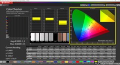 CalMAN ColorChecker (profil: P3, målfärgrymd: P3)