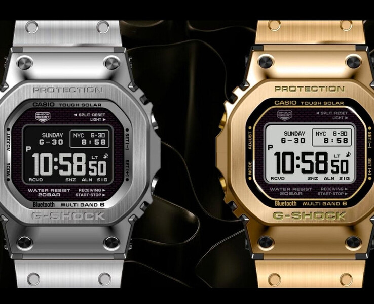 Från vänster till höger (bilden): den kommande Casio GMW-BZ5000D-1 och GMW-BZ5000GD-9. (Bildkälla: Great G-Shock World)