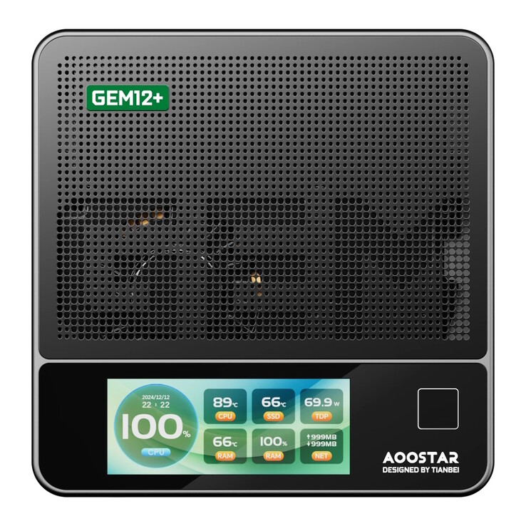 Mini-PC:n har en inbyggd skärm och fingeravtryckssensor (Bildkälla: Aoostar)