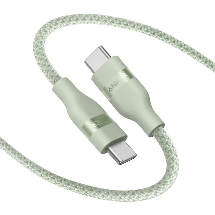 Anker USB-C till USB-C-kabel (3 ft, 240W, Upcycled-Braided) i Sprout Green