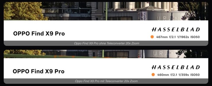 När du använder det externa objektivet ändras slutartiden och/eller ISO-värdena avsevärt, vilket indikerar att ljuset försvinner.