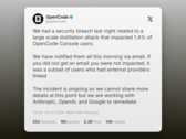 OpenCode bekräftar intrånget och att API-nycklar har läckt