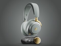 SteelSeries Arctis Nova Elite i färgställningen Sage & Gold med GameHub. (Bildkälla: SteelSeries)